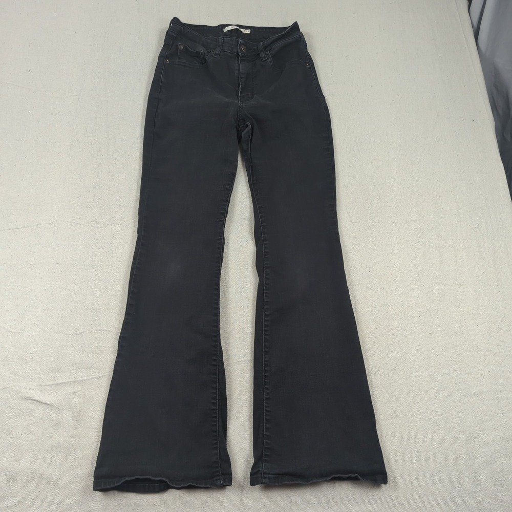 Levis Jeans Womens 27 Black 726 Flare Stretch Cowgirl Hippie Boho Western